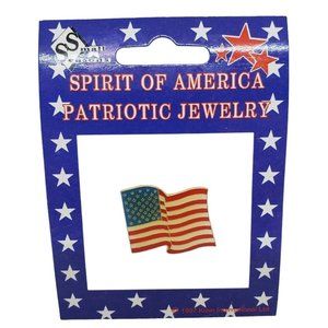 Vintage Klein Flag Pin Spirit of America Enamel Metal 1997 Tie Necktie Lapel 1"